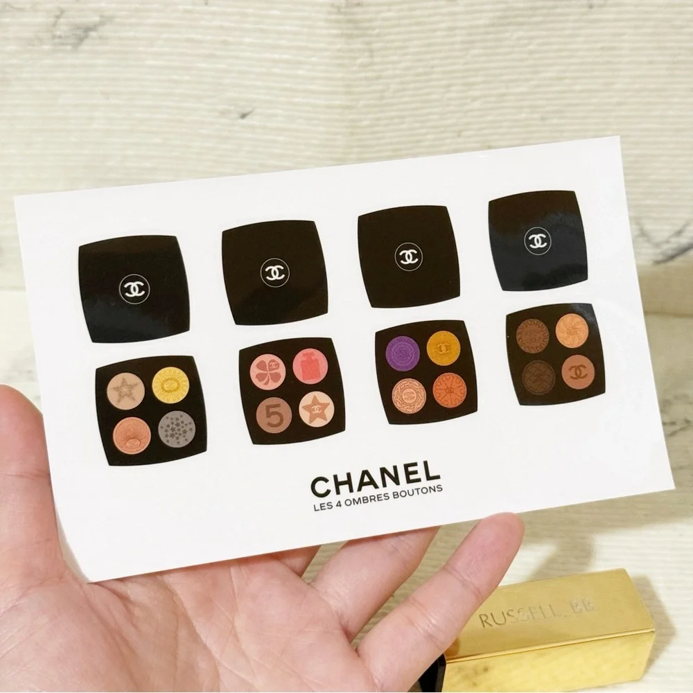 Chanel Sticker Sheet: Chanel Beauty Stickers of Les 4 Ombres Boutons Eyeshadow